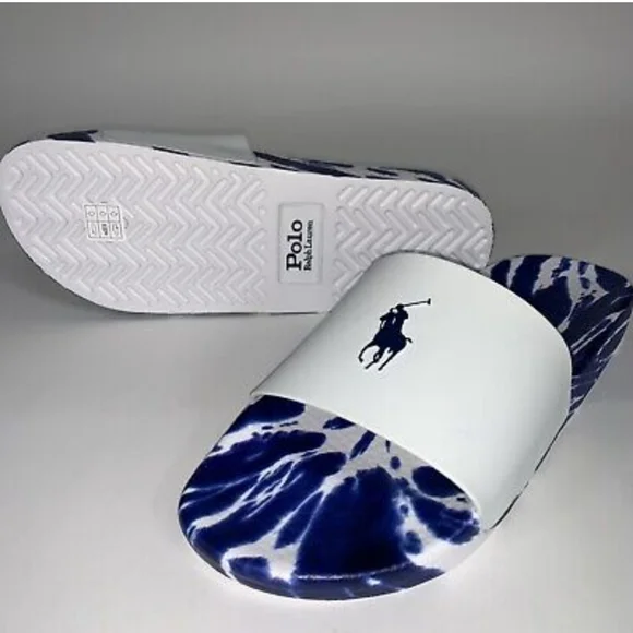 NWOT Men's Ralph Lauren Polo Tie-Dye Slides - Picture 8 of 12